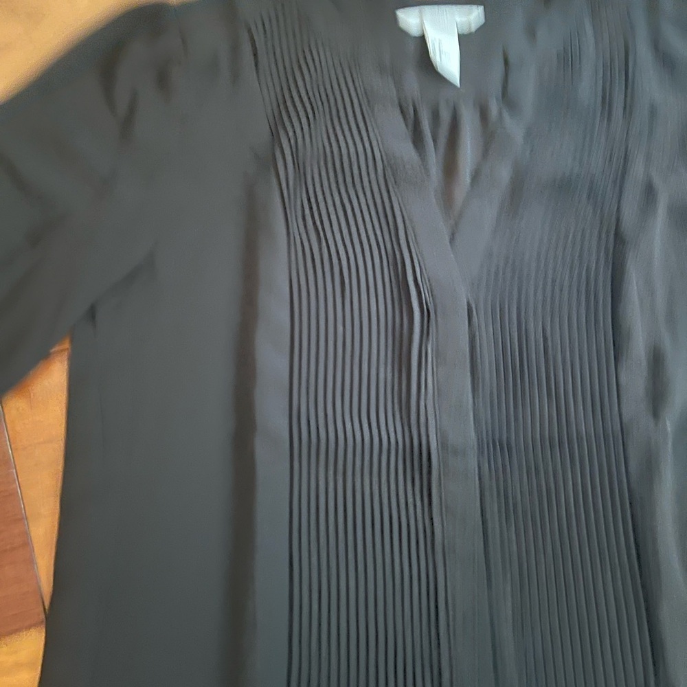 H&M Black Pleated Blouse